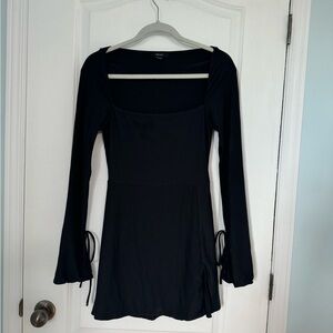 Forever 21 Black Bell Sleeve Sheath bodysuit Dress